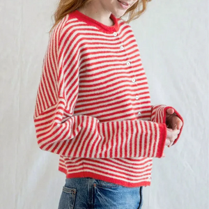 VILZSTUDIOS Casual Striped Knitted Cardigan