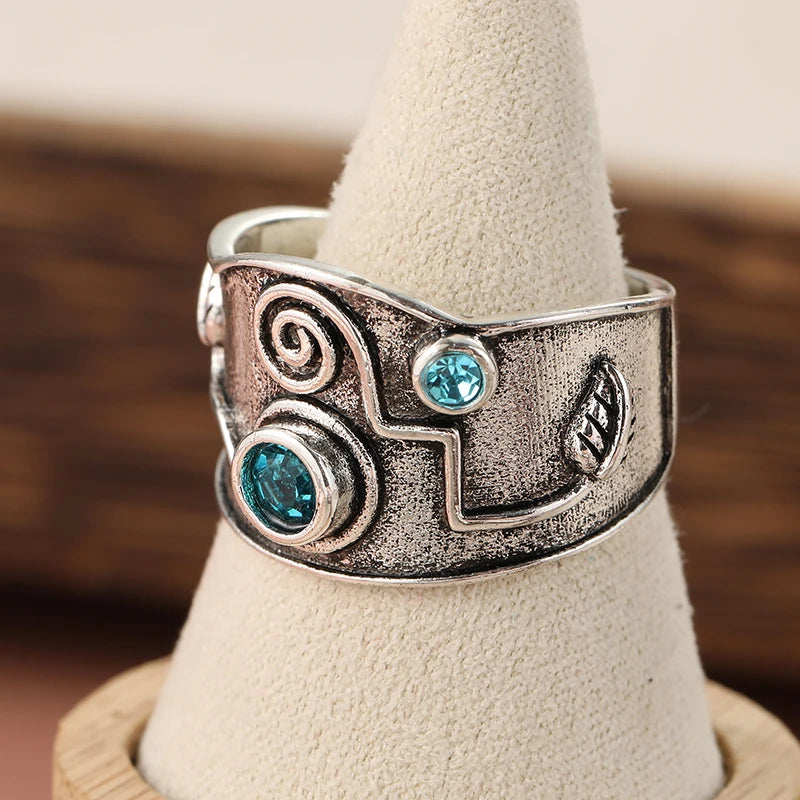 VILZSTUDIOS Vintage Silver Inlaid Blue Stone Ring