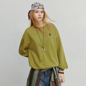 VILZSTUDIOS Cat Embroidery Striped Knit Pullover Shirt