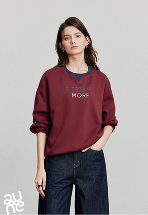 VILZSTUDIOS Contrasting Color Splicing Letter Print Shirt