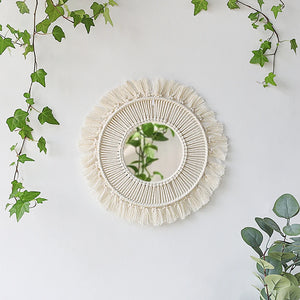 VILZSTUDIOS Macrame Mirror Wall Decoration Boho Home Decor Mirrors for Bedroom Wall Mirrors for Living Room Baby Room Decoration Nursery