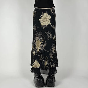 VILZSTUDIOS Dark Gothic Aesthetic Mesh Layered Skirt