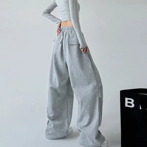 VILZSTUDIOS Gray Wide Leg Drawstring Pants
