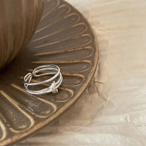 VILZSTUDIOS Silver Open Finger Knot Punk Ring