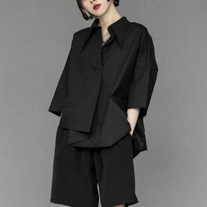 VILZSTUDIOS Chic Gothic Chiffon Black Shirt