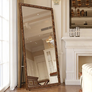VILZSTUDIOS Carved full-length dressing mirror home decor items whole body mirror large full size accesorios para cuarto interior furniture