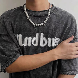VILZSTUDIOS Reflective Punk Rivet Choker Necklace