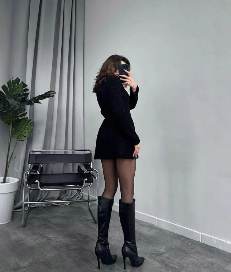 VILZSTUDIOS Cozy Knit Mini Dress