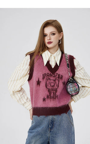 VILZSTUDIOS Jacquard Sweater Preppy Style Shirt