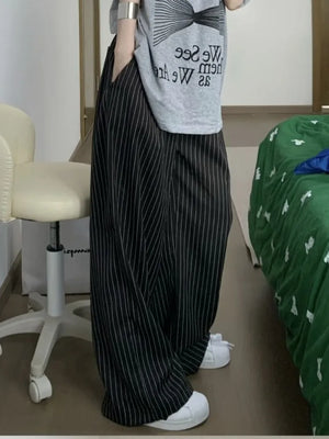 VILZSTUDIOS Elegant High Waist Striped Pants