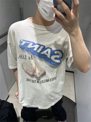 VILZSTUDIOS Retro Saint Print Loose T-Shirt