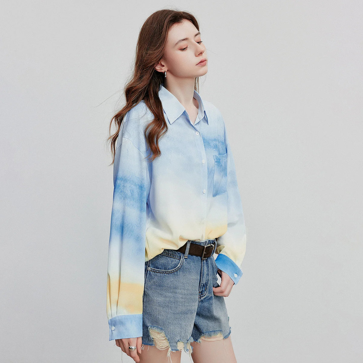 VILZSTUDIOS Gradient Romantic Long Sleeve Shirt