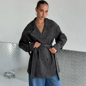 VILZSTUDIOS Retro Suede Lace-Up Jacket