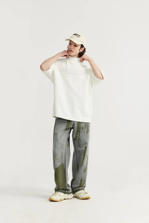VILZSTUDIOS Hand-Painted Wide Leg Denim Jeans