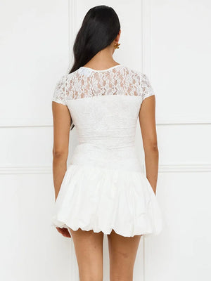VILZSTUDIOS Elegant Lace See-Through A-Line Summer Dress