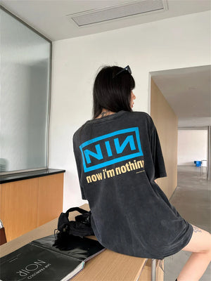 VILZSTUDIOS Nin Inch Nail Retro Oversized T-Shirt