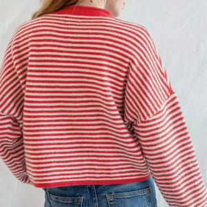 VILZSTUDIOS Casual Striped Knitted Cardigan