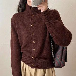 VILZSTUDIOS Luxurious Turtleneck Knit Cardigan