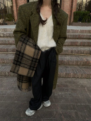 VILZSTUDIOS Nordic Plaid Mohair Scarf