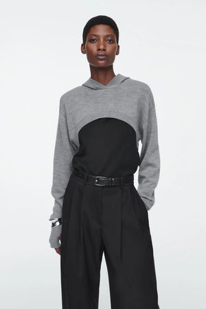 VILZSTUDIOS Wool Knit Cropped Hoodie