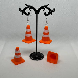 VILZSTUDIOS Unique Funny Traffic Cone Dangle Earring