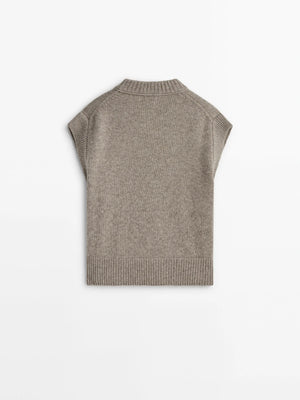 VILZSTUDIOS Oversized V-Neck Woven Vest