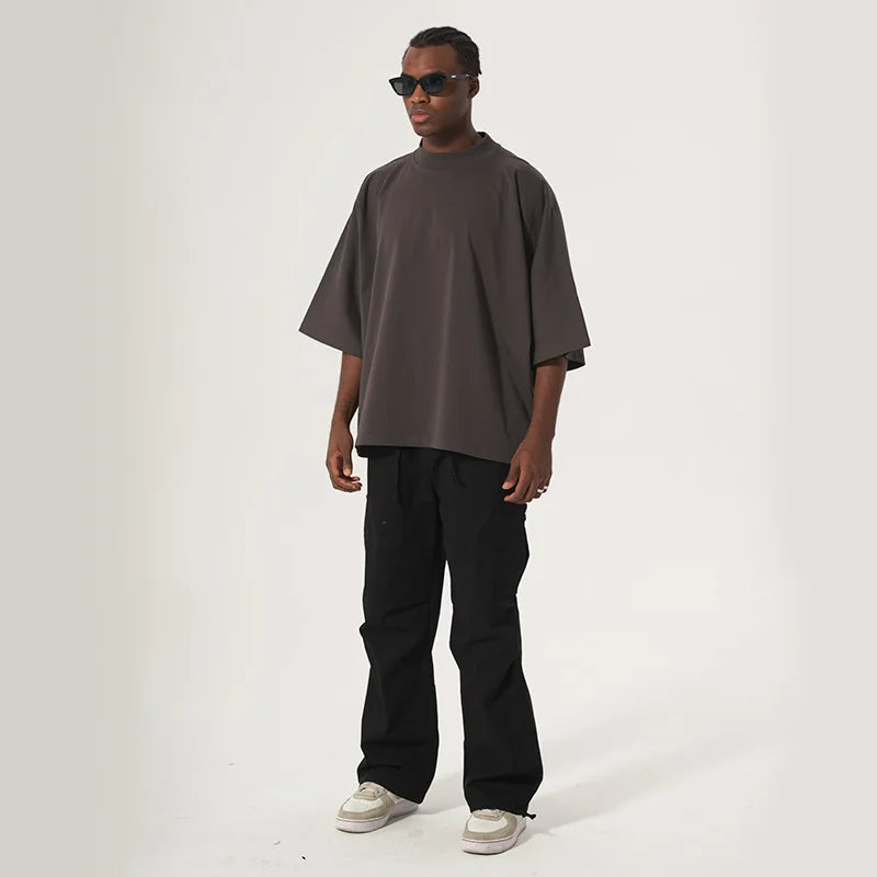 VILZSTUDIOS Heavyweight Distressed Boxy Cropped T-Shirt