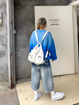 VILZSTUDIOS High Waist Ripped Wide Leg Jorts
