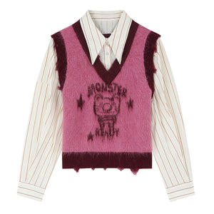 VILZSTUDIOS Jacquard Sweater Preppy Style Shirt
