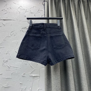VILZSTUDIOS Vintage Black Gothic A-Line Denim Skirt