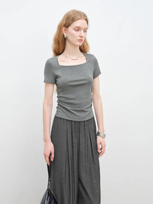 VILZSTUDIOS Slim Fit Square Neck T-Shirt