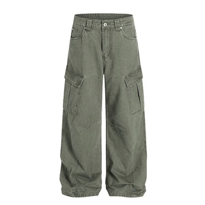 VILZSTUDIOS Loose Casual Pure Cotton Cargo Pants