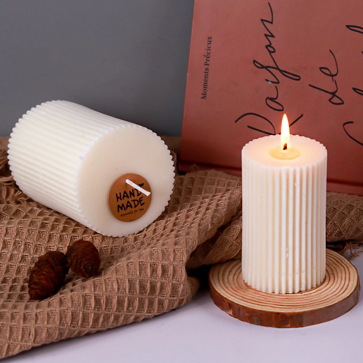 VILZSTUDIOS Handmade Striped Silicone Candle Soap Mold