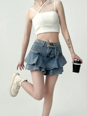 VILZSTUDIOS Spice Girls High Waist Mini Denim Skirt