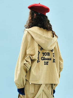 VILZSTUDIOS Beige Casual Loose Trendy Outwear Jacket