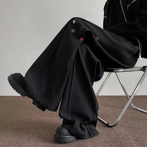 VILZSTUDIOS Black Wide Leg Button Pants