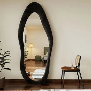 VILZSTUDIOS Full-length mirror Floor-to-ceiling Bedroom full-length mirror Special-shaped irregular cream ins wind fitting mirror