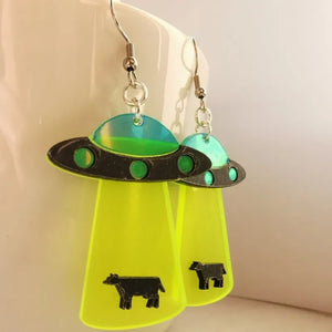 VILZSTUDIOS Embossed UFO Alien Space Acrylic Earring