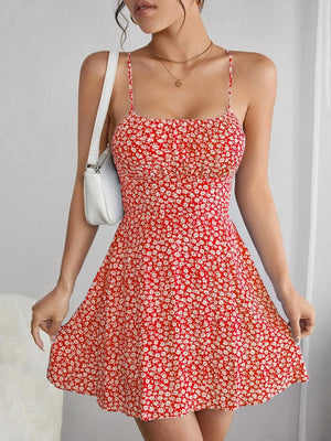 VILZSTUDIOS Floral Backless Spaghetti Strap Cami Dress