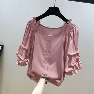 VILZSTUDIOS Chic Off-Shoulder Chiffon Blouse