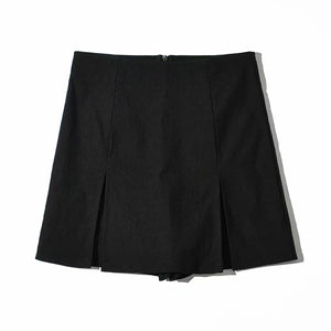 VILZSTUDIOS Black Sexy Split Shorts Skirt Pants