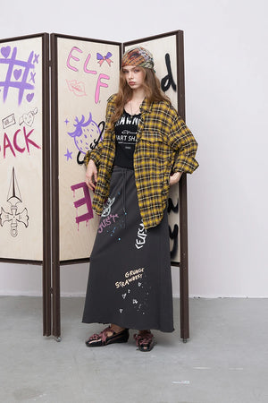 VILZSTUDIOS Casual Loose Plaid Shirt