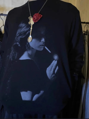 VILZSTUDIOS Velvet Thick Fleece Long Sleeve T-shirt
