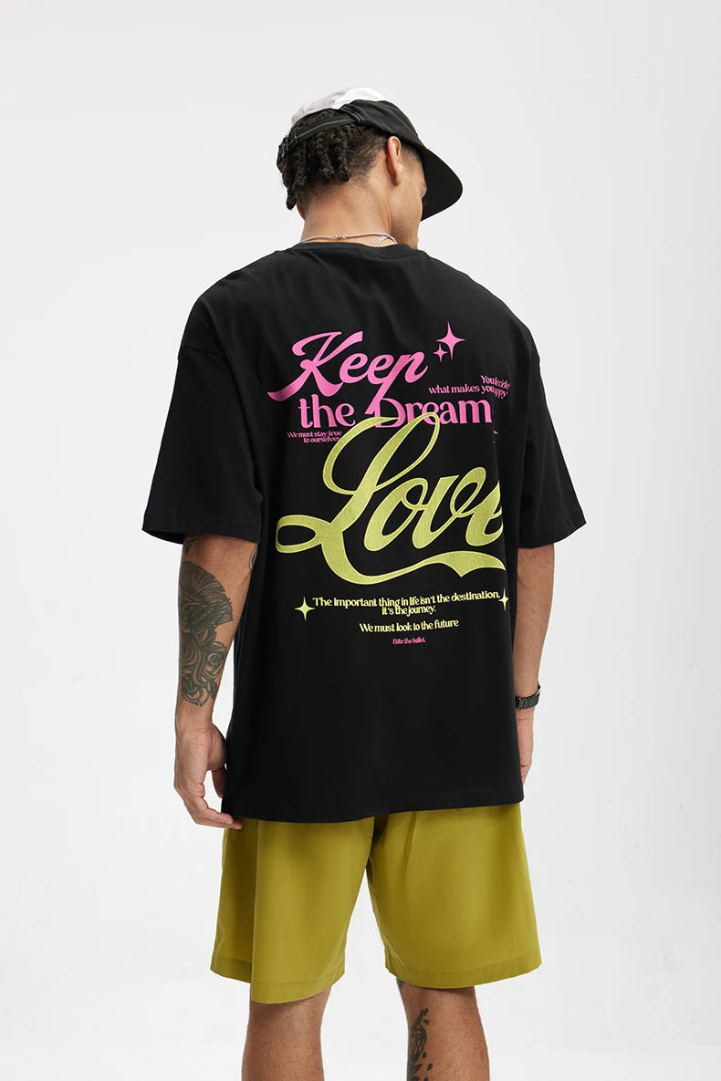 VILZSTUDIOS American Print Oversize Heavyweight Cotton T-Shirt