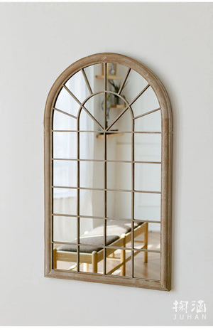 VILZSTUDIOS Huohan retro fake window decoration French wall-mounted mirror floor-to-ceiling fitting entrance living room fireplace mirror B