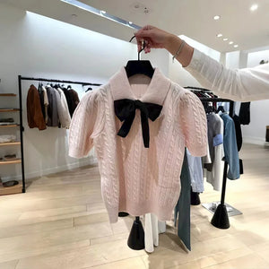 VILZSTUDIOS Chic Bow Tie Sweater