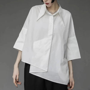 VILZSTUDIOS Chic Gothic Chiffon Black Shirt