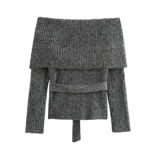VILZSTUDIOS Retro Off Shoulder Sweater