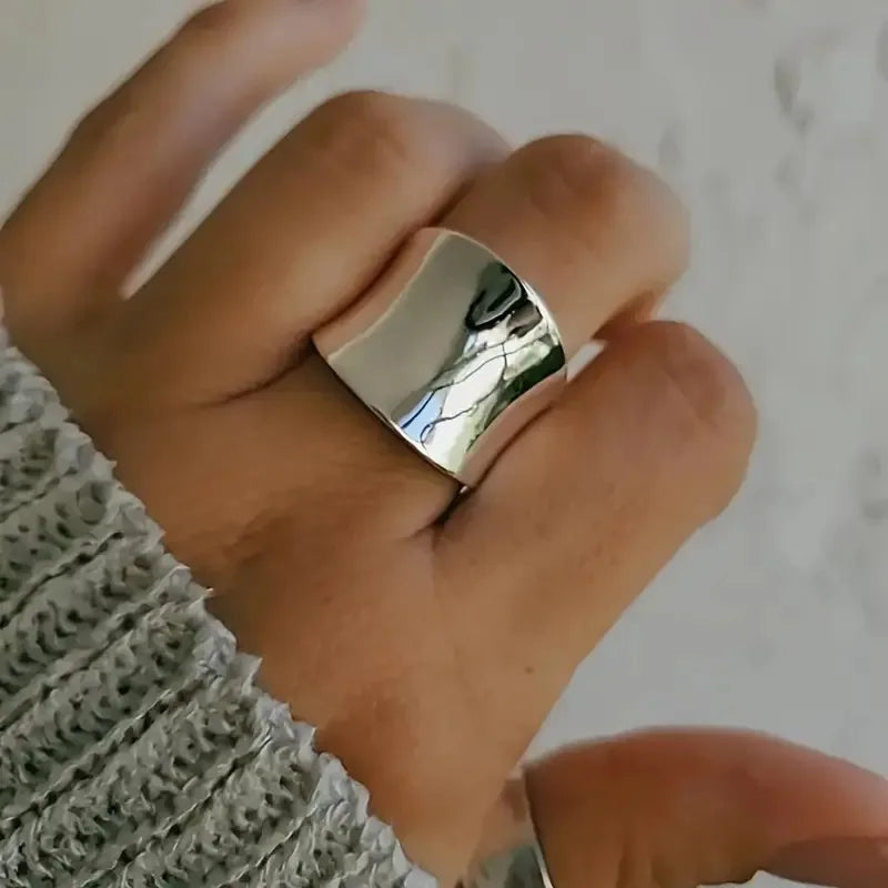 VILZSTUDIOS Irregular Geometric Wave Shaped Adjustable Ring