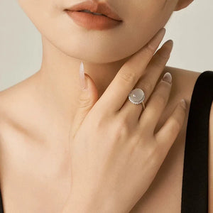 VILZSTUDIOS White Opal Geometric Sterling Silver Ring